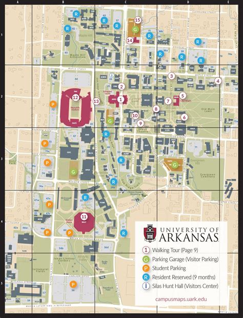 Uark campus map - University of Arkansas at Fayetteville